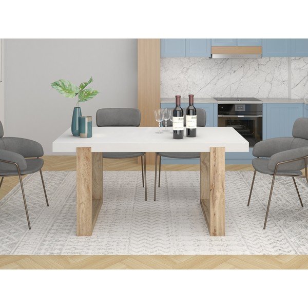 Bela jedilna miza 90x160 cm Solid – Støraa-image-1