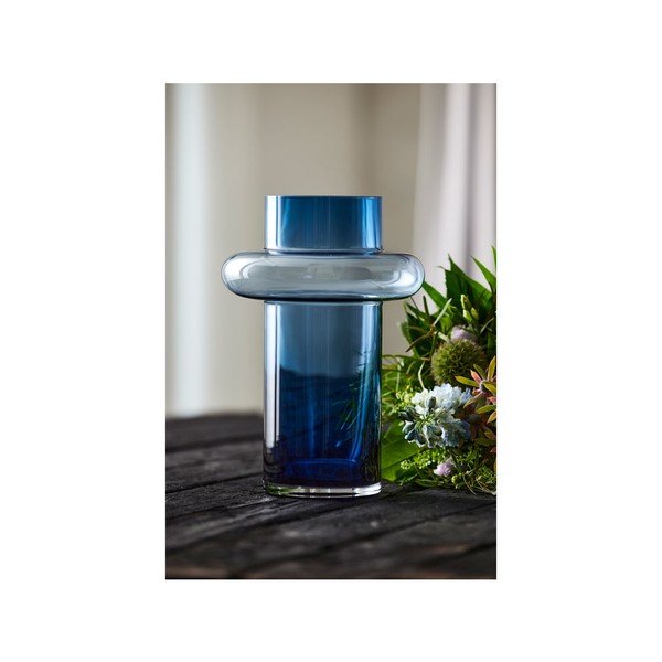 Temno modra steklena vaza Lyngby Glas Tube, višina 30 cm-image-4