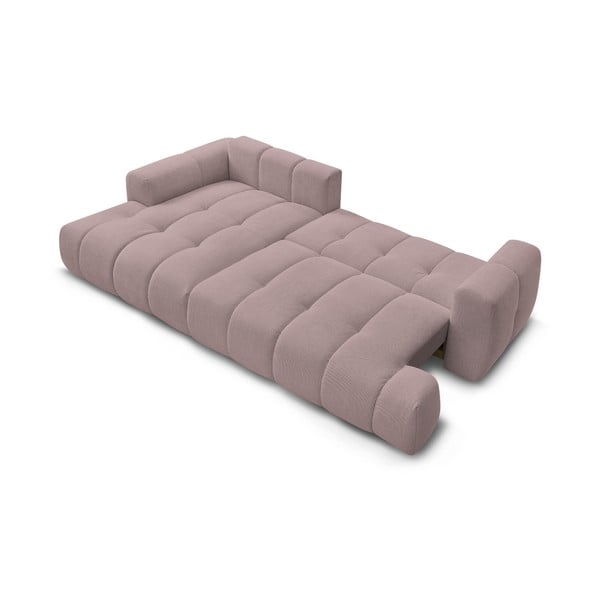 Rožnata raztegljiva/s prostorom za shranjevanje kotna sedežna garnitura (levi kot/z ležalnikom) Fuji – Bobochic Paris-image-4