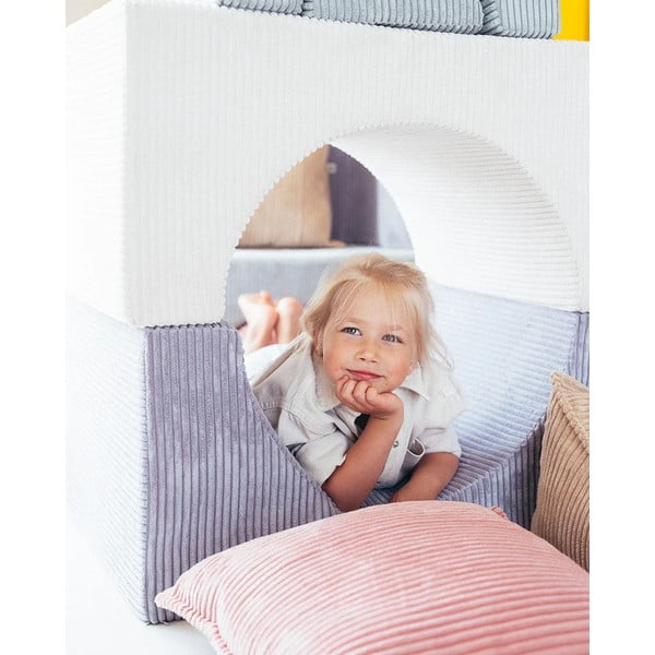 Rožnata otroška blazina rebrasti žamet Block – Wigiwama-image-2