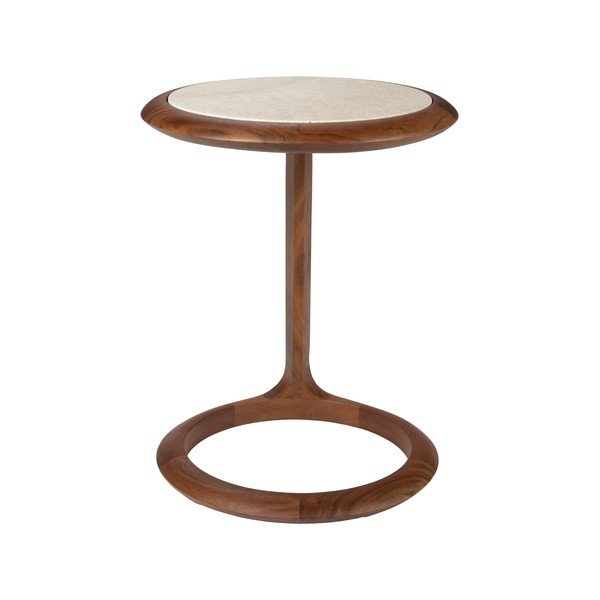 Okrogla stranska mizica s kamnito mizno ploščo 41x45 cm Doppio – Zuiver-image-2