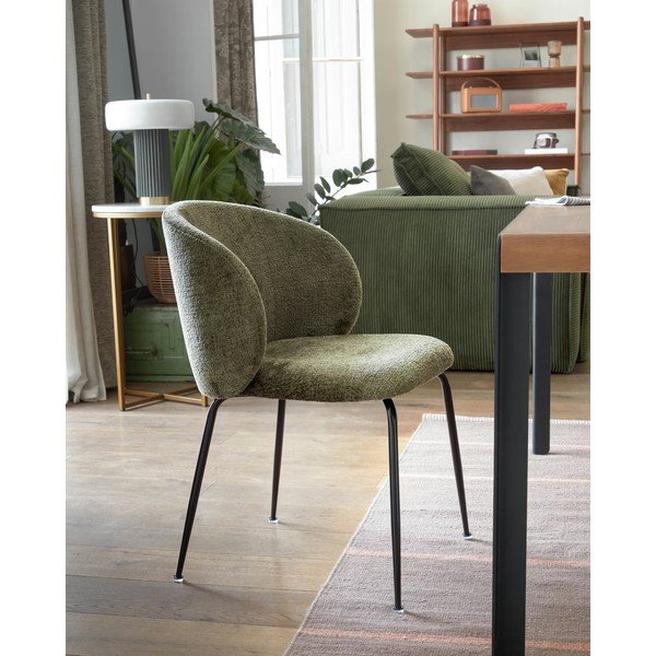 Zelen oblazinjen jedilni stol Minna – Kave Home-image-1