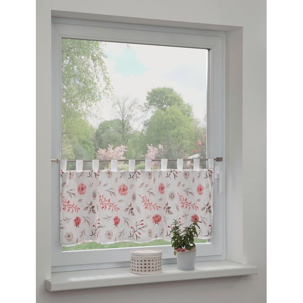 Belo-rožnata prosojna zavesa 135x45 cm Rose – Sehlbach-image-1