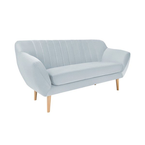Svetlo modra žametna zofa Mazzini Sofas Sardaigne, 158 cm-image-1