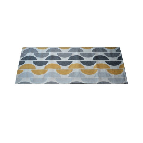Floorita Halfmoon siva in rumena preproga, 60 x 190 cm-image-1