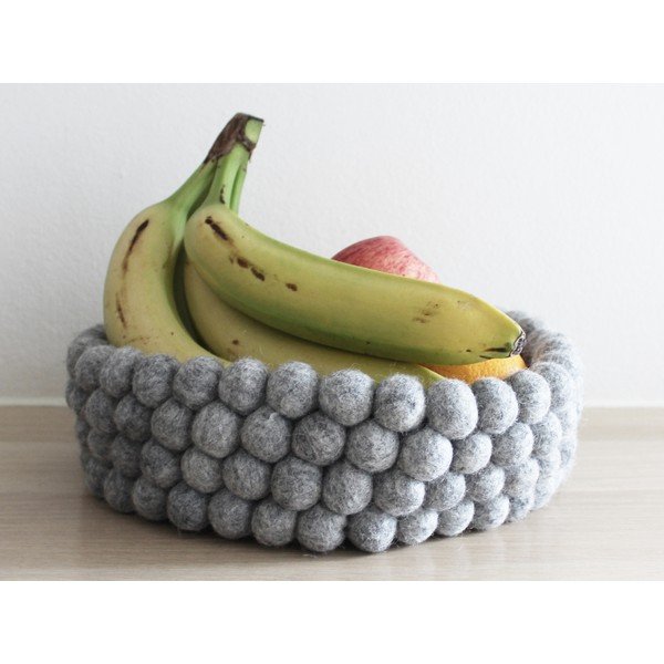 Jekleno siva košara za shranjevanje iz volnenih kroglic Wooldot Ball Basket, ⌀ 28 cm-image-1