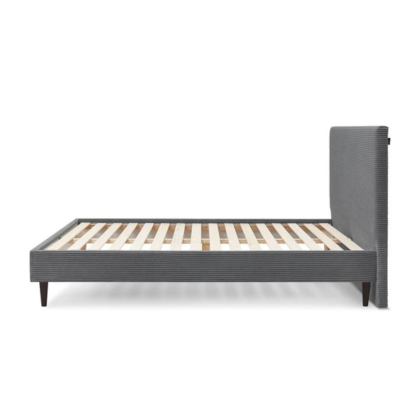 Temno siva zakonska postelja Bobochic Paris Anja Dark, 180 x 200 cm-image-2