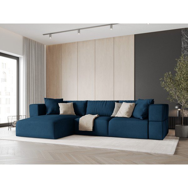 Modra kotna sedežna garnitura (levi kot) Esther – Milo Casa-image-1