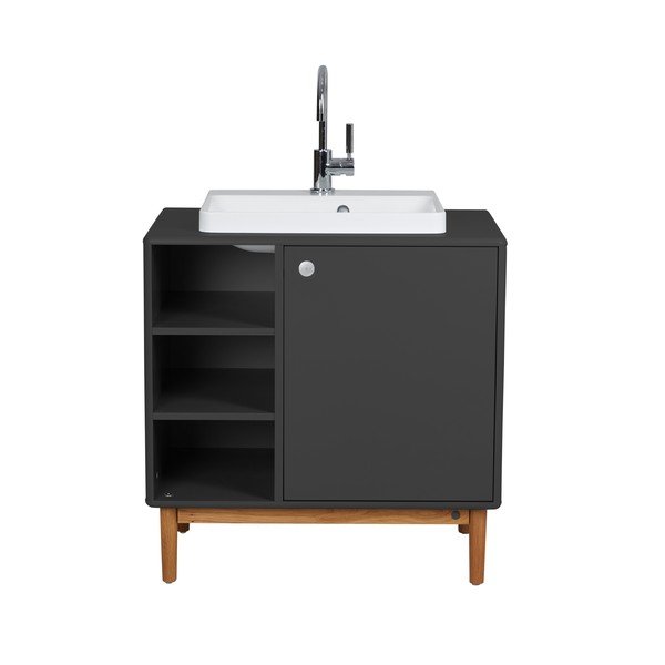 Temno siva omarica z umivalnikom brez pipe 80x62 cm Color Bath - Tom Tailor-image-4