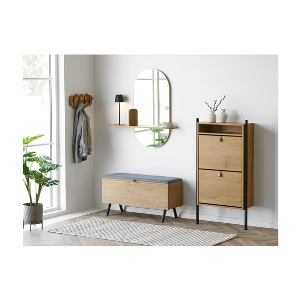 Skrinja v hrastovem dekorju v naravni barvi 92x48x33 cm Barco – House Nordic-image-2