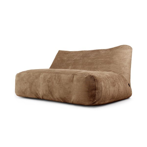 Rjava vreča za sedenje iz rebrastega žameta Sofa Tube 160 – SLOWDOWN
