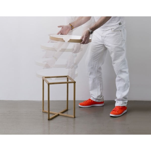 Stranska mizica z odstranljivim vrhom iz hrastovega lesa Wireworks Damieh, 45x45 cm-image-1