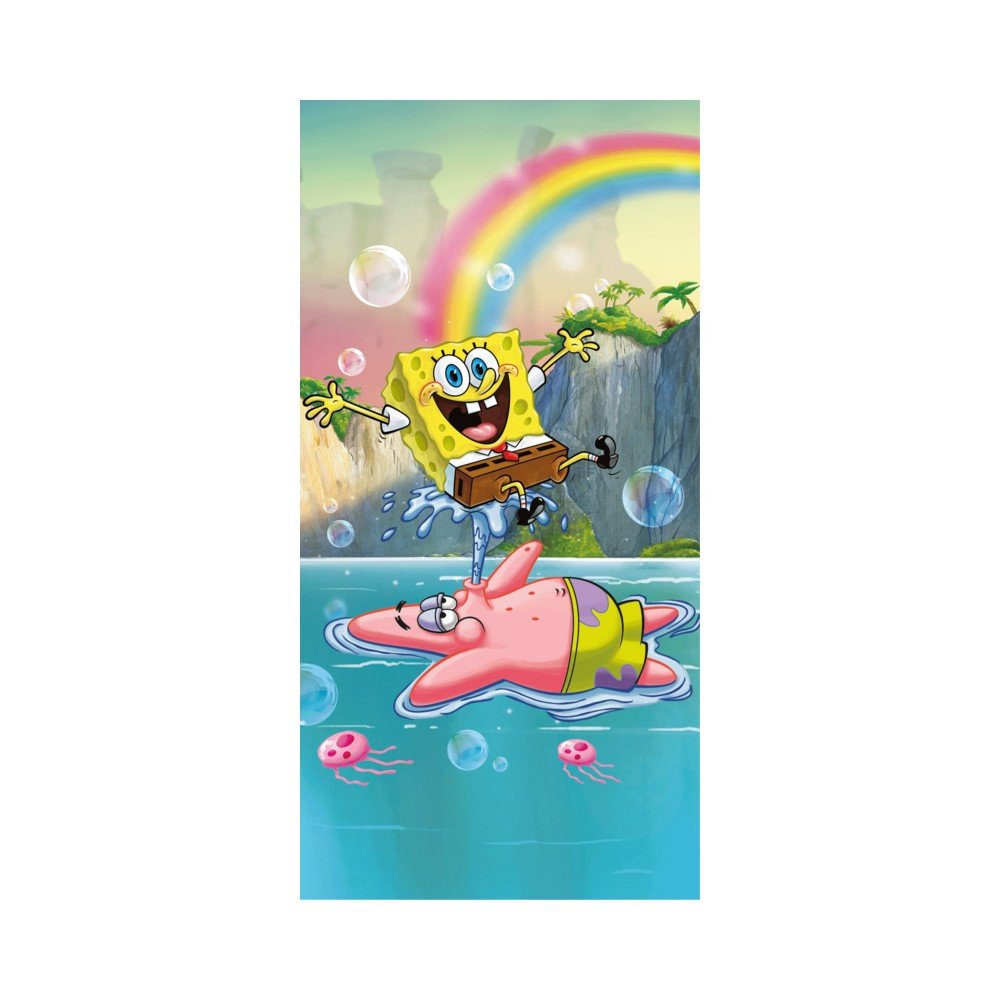 Bombažna otroška brisača 70x140 cm Sponge Bob "Tropical Duo"