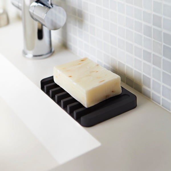 Črna podstavek za milo YAMAZAKI Flow -image-1