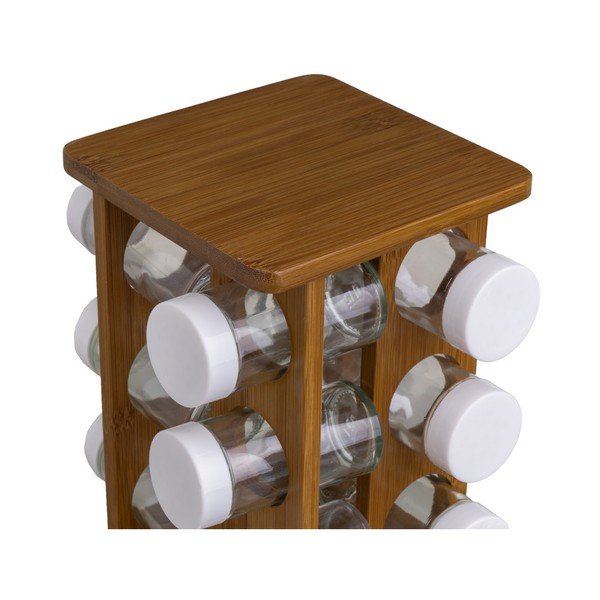 Posodice za začimbe v kompletu 12 ks s stojalom Bamboo Walnut – Casa Selección-image-4