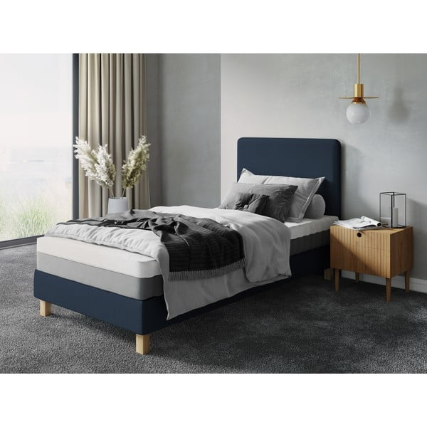 Temno modra oblazinjena postelja z letvenim dnom 90x200 cm Lotus – Cosmopolitan Design-image-4