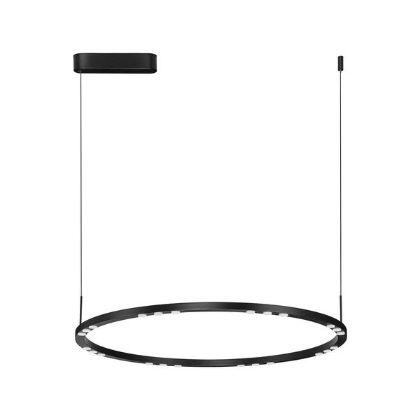 Mat črna aluminijasta LED zatemnitvena viseča svetilka ø 80 cm Lunette – Nova Luce