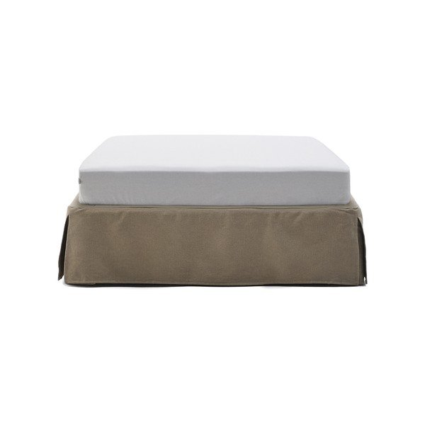 Sivorjava oblazinjena postelja brez vzglavja 90x200 cm Jaira – Kave Home-image-2