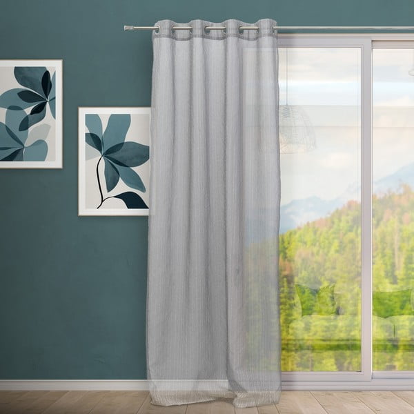 Siva prosojna zavesa 140x260 cm Vertical Thread – Casa Selección-image-1