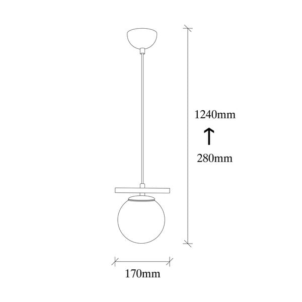 Bela/črna viseča svetilka s steklenim senčilom ø 15 cm Üzüm – Opviq lights-image-3