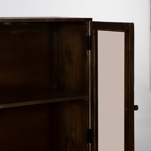 Rjava vitrina iz masivnega manga 80x140x40 cm Ravi – Ixia-image-3