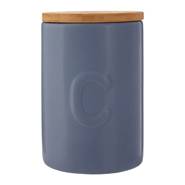 Modra posoda za kavo s pokrovom iz bambusa Premier Housewares Fenwick