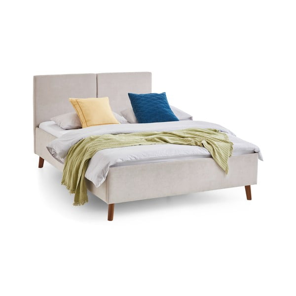 Bež oblazinjena zakonska postelja z letvenim dnom 140x200 cm Piano – Meise Möbel-image-4