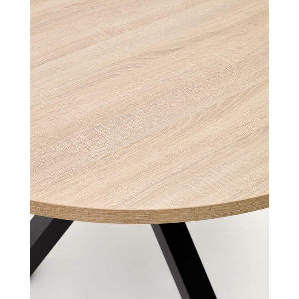 Okrogla jedilna miza v črni in naravni barvi ø 120 cm Argo – Kave Home-image-4