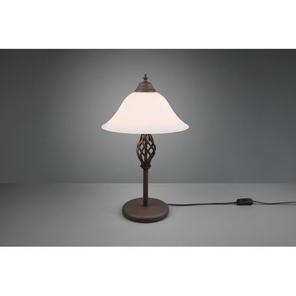 Temno rjava namizna svetilka s steklenim senčilom (višina 50 cm) Rustica – Trio-image-4