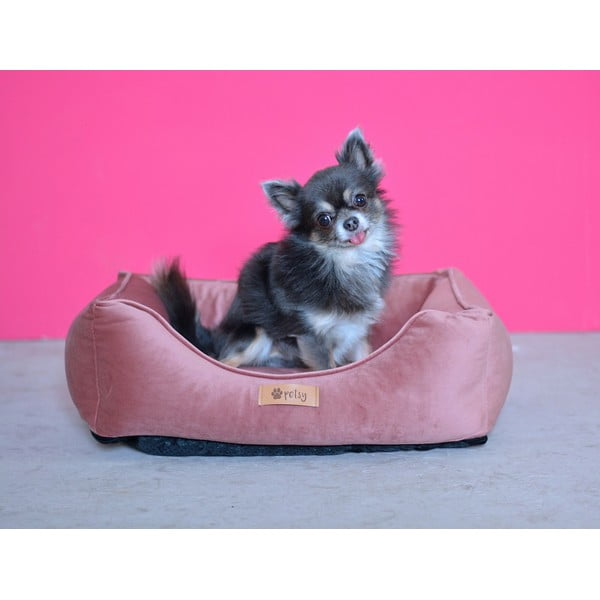 Roza žametna postelja 55x42 cm Royal - Petsy-image-1