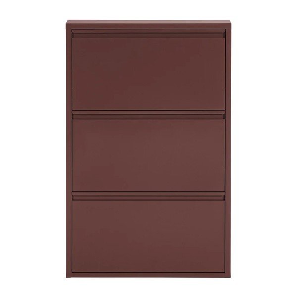 Bordo rdeča kovinska preklopna omarica za čevlje 66x103x16 cm Sabine – WOOOD-image-3