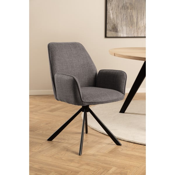 Svetlo sivi oblazinjeni jedilni stoli v kompletu z nasloni za roke 2 ks Glenda – Actona-image-1