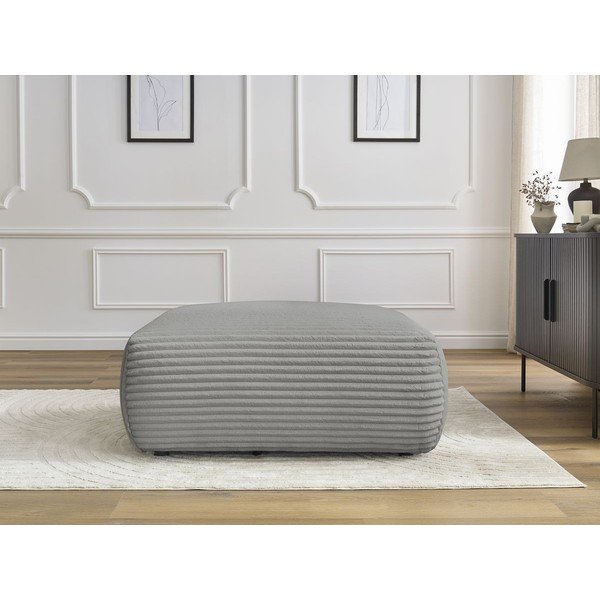 Temno siv tabure iz rebrastega žameta Lucien – Bobochic Paris-image-1