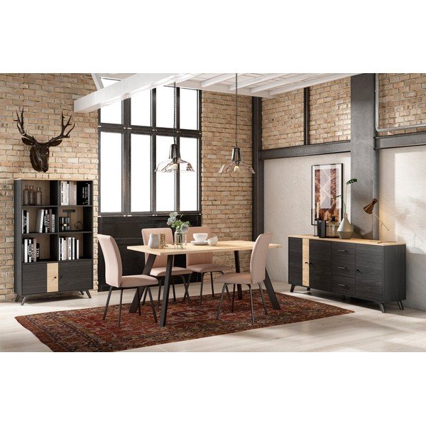 Jedilna miza z mizno ploščo v hrastovem dekorju 90x160 cm Texas – Marckeric-image-1