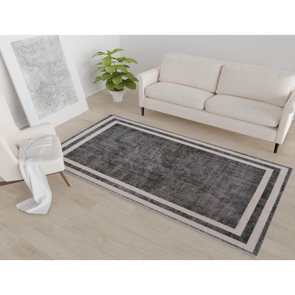 Sivo-kremna pralna preproga 80x50 cm - Vitaus-image-1