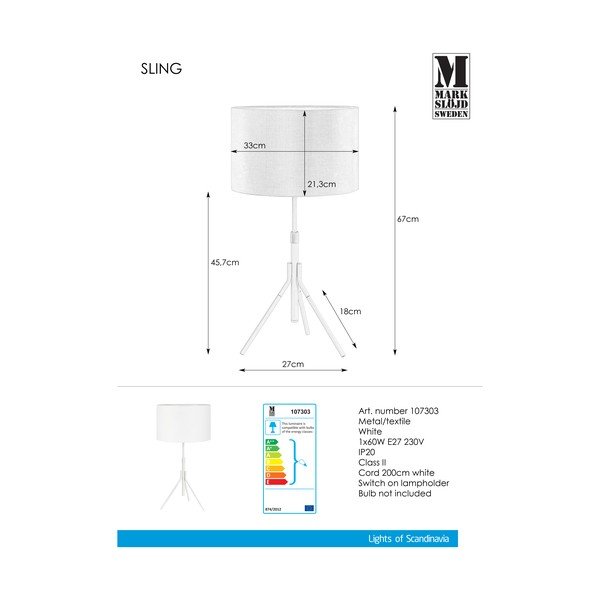 Bela namizna svetilka Markslöjd Sling-image-2