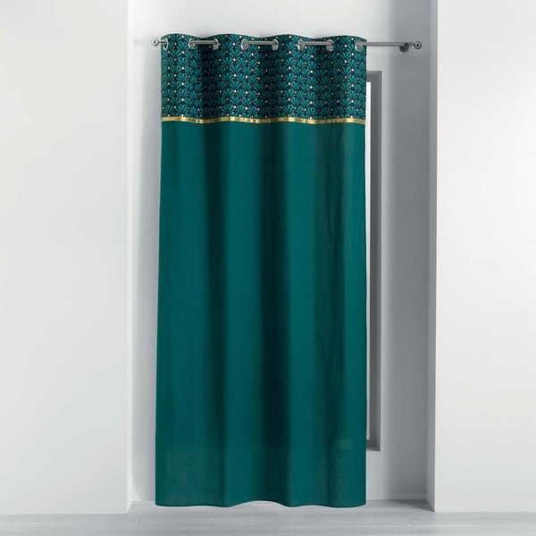 Modrozelena bombažna zavesa 140x240 cm Artchic – douceur d'intérieur