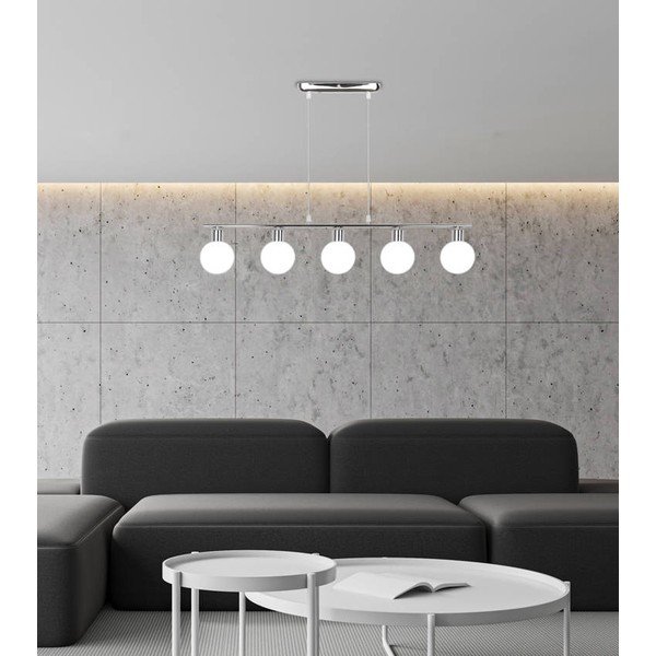 Viseča svetilka v srebrni barvi s steklenim senčnikom 10x82 cm Oden - Candellux Lighting-image-1