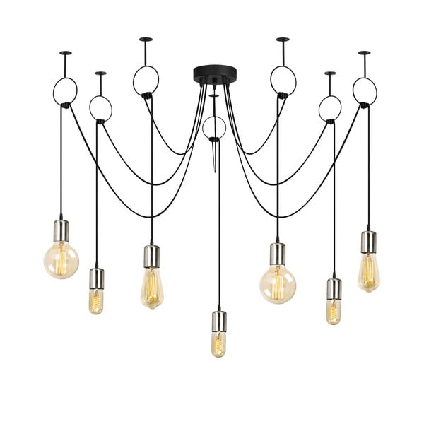Črna viseča svetilka s 7 žarnicami Opviq lights Sirin-image-2