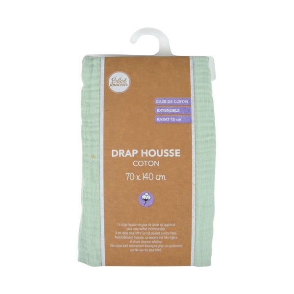 Napenjalna otroška rjuha za otroško posteljico iz muslina 70x140 cm – Bébé Douceur-image-4