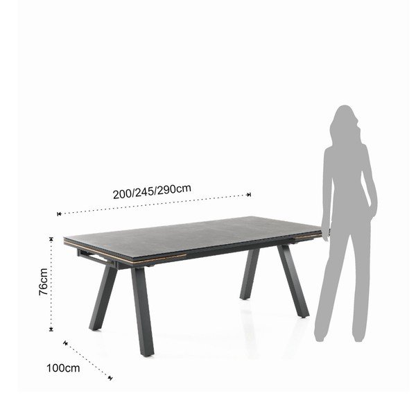 Aluminijasta vrtna miza 100x200 cm Thilia – Tomasucci-image-4