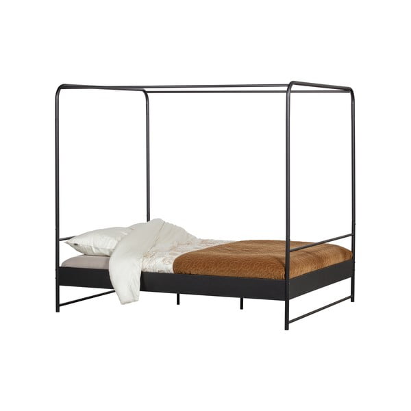 Črna kovinska zakonska postelja vtwonen Bunk, 160 x 200 cm