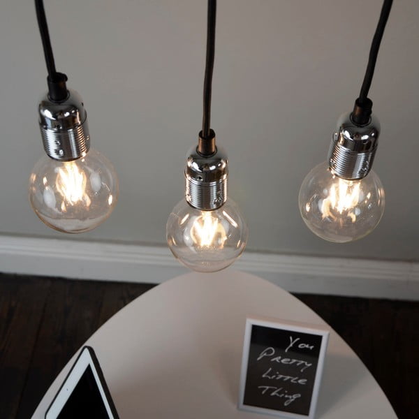 Črna dvojna viseča svetilka z detajli v srebrni barvi Sotto Luce Uno-image-1