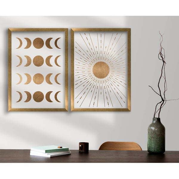Slike v kompletu 2 ks 38x53 cm Moon & Sun – Wallity-image-1