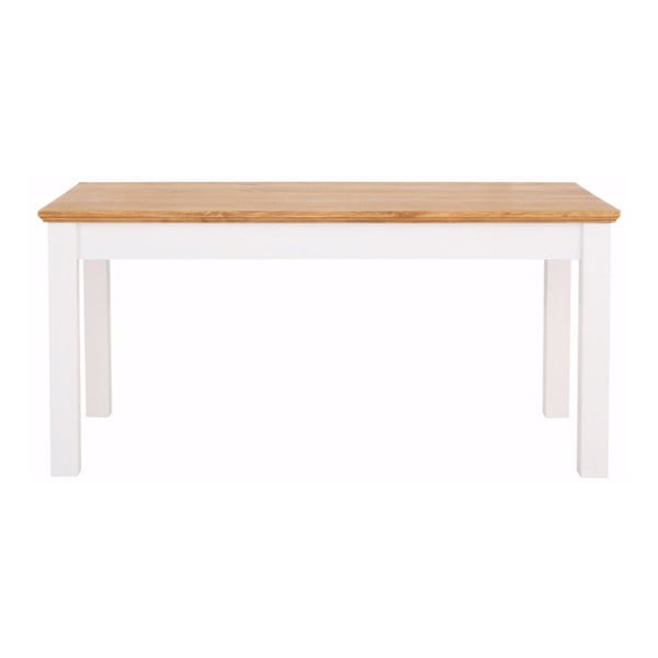 Bela jedilna miza iz masivnega bora s predalom Støraa Suzie-image-2