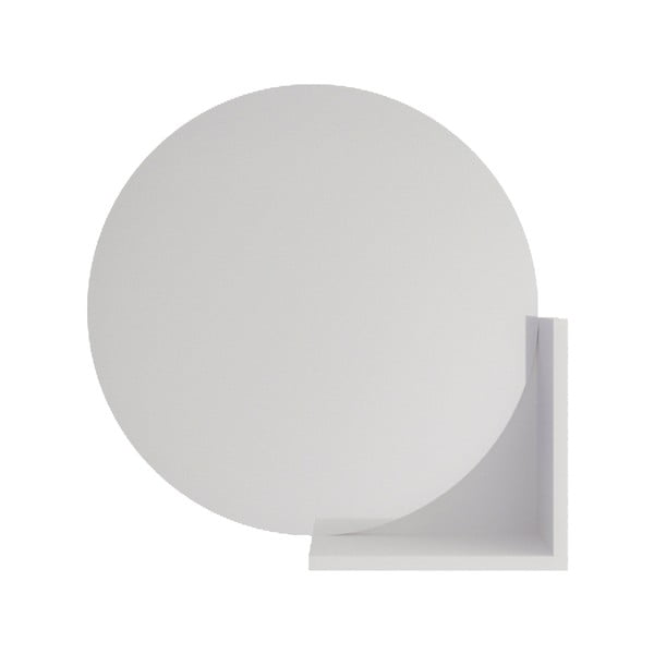 Stensko ogledalo z belo polico Skandica Lucija, ø 60 cm