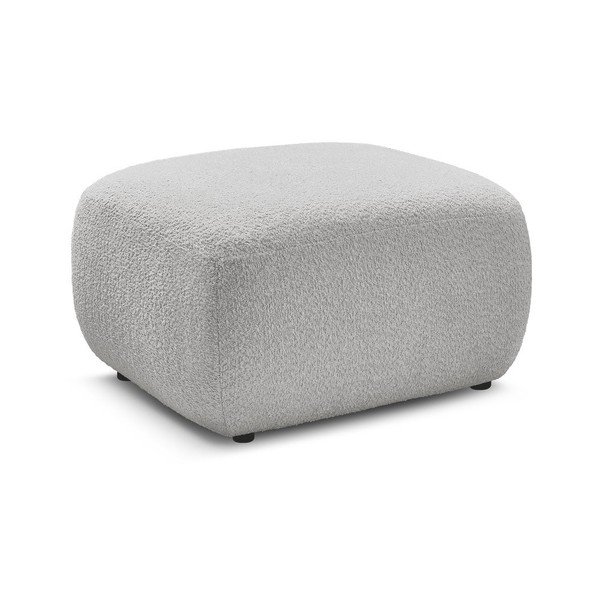 Svetlo siv tabure iz tkanine bouclé Montaigne – Bobochic Paris-image-2