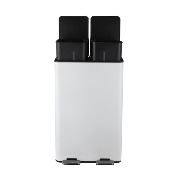 Mat bel jeklen koš za smeti za ločevanje odpadkov s pedalom 2x30 l Aliya – Spirella-image-4