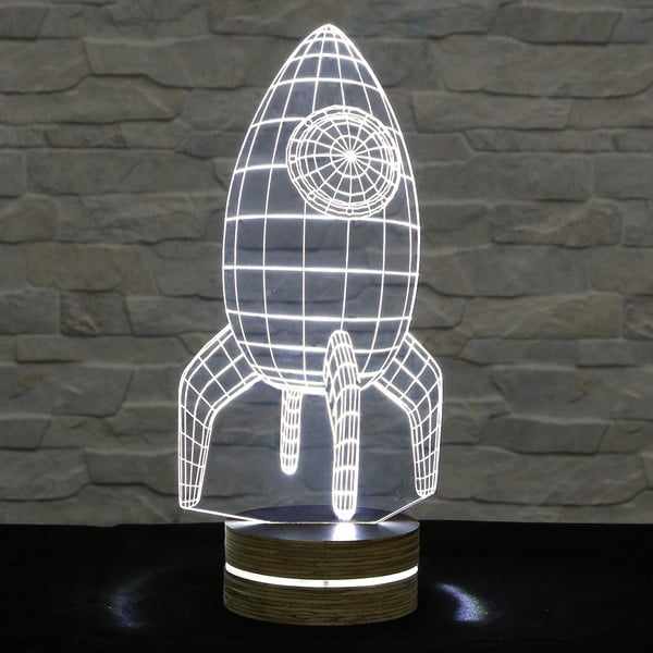 3D namizna svetilka Raketa