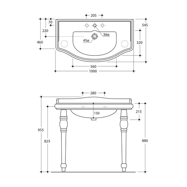 Bela keramična noge za pohištvo Retro – Sapho-image-2